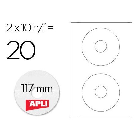 Etiqueta adhesiva apli 10603 cd-rom 117 mm 