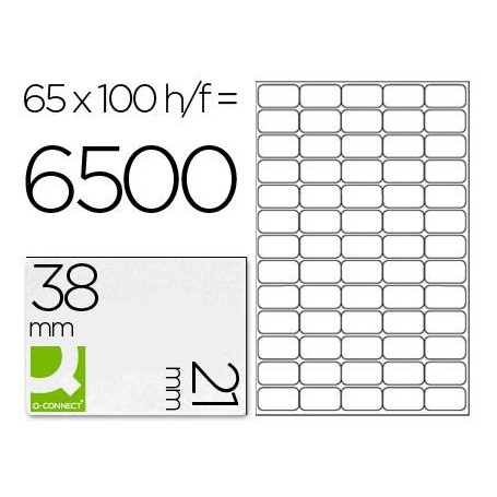 Etiqueta adhesiva q-connect kf01581 tamaño 38,1x21