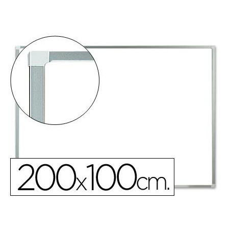 Pizarra blanca ALUMINIO lacada magnetica 200x100